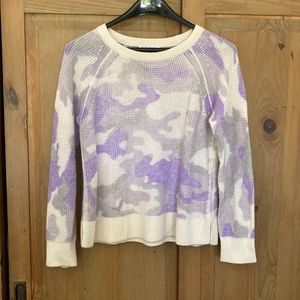 White+Warren Cashmere Camo Thermal Sweatshirt SzM-NWT
